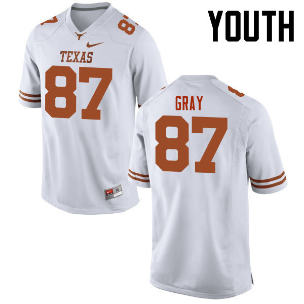 Youth #87 Garrett Gray Texas Longhorns College Football Jerseys-White